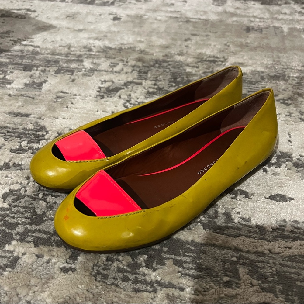 Marc by Marc Jacobs Yellow Patent Leather Flats Size 37.5 EU